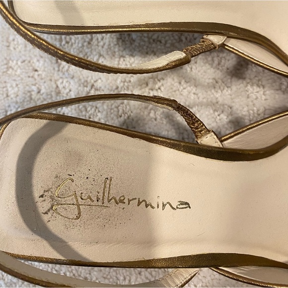 Guilhermina Gold Kitten Heel Pumps - Picture 2 of 3